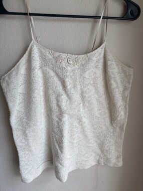 Cream Lace-Trim Camisole Top